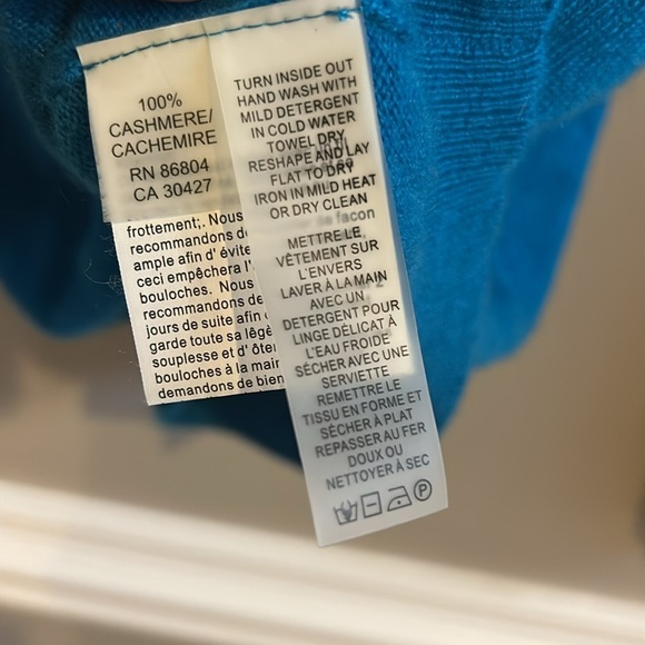 Magaschoni Blue Teal Cashmere Turtleneck Sweater Size Medium - Picture 7 of 10